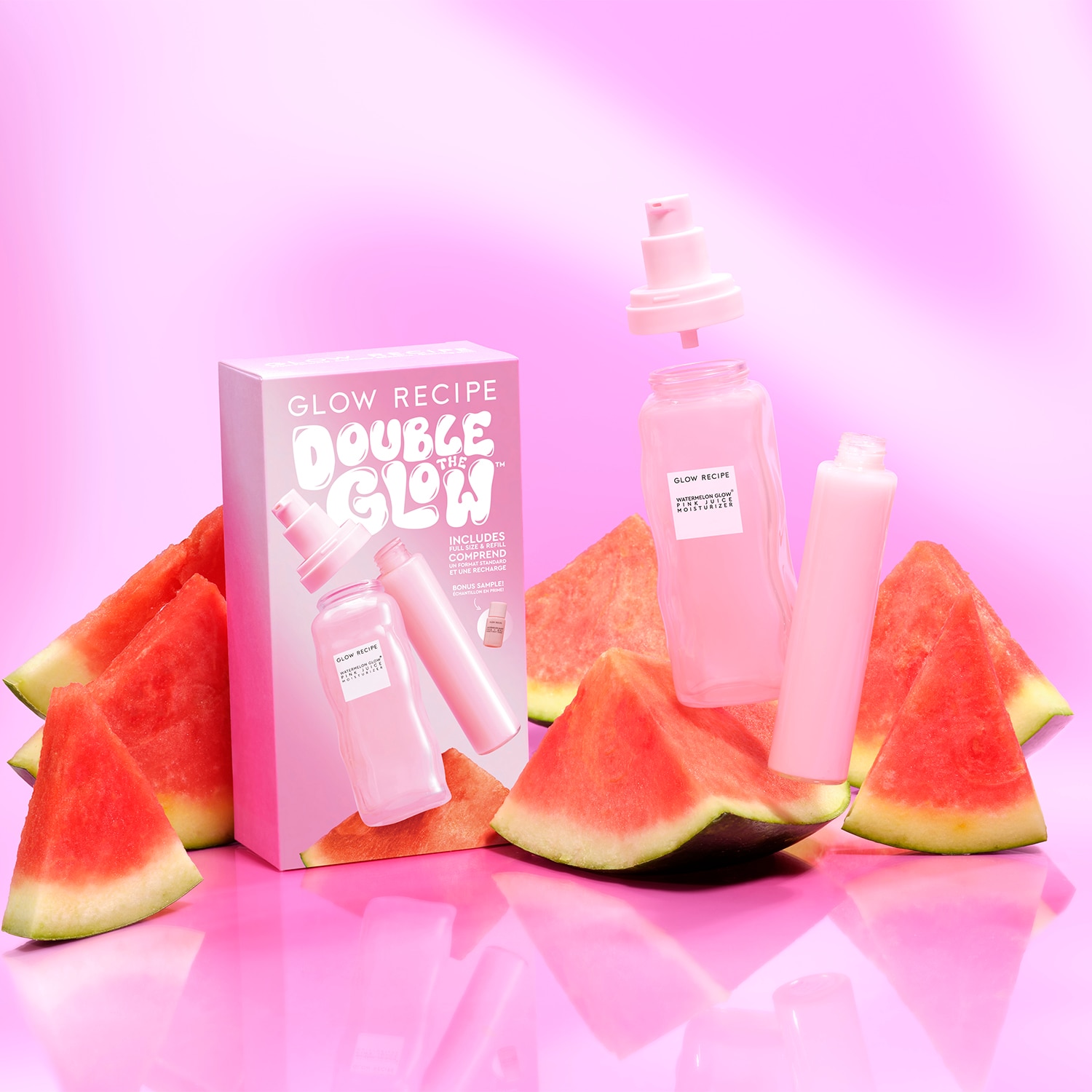 DOUBLE THE GLOW PINK JUICE MOISTURIZER REFILLABLE KIT (SET DE CUIDADO DE LA PIEL)
